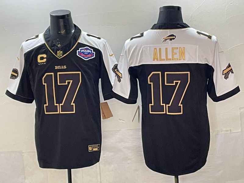 Men 2026 Buffalo Bills #17 Allen black gold three generations Nike Limited NFL Jersey style 004
